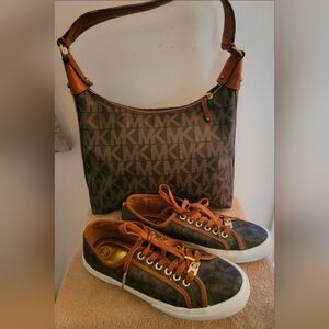 Michael Kors Brown Monogram Bag and Sneakers